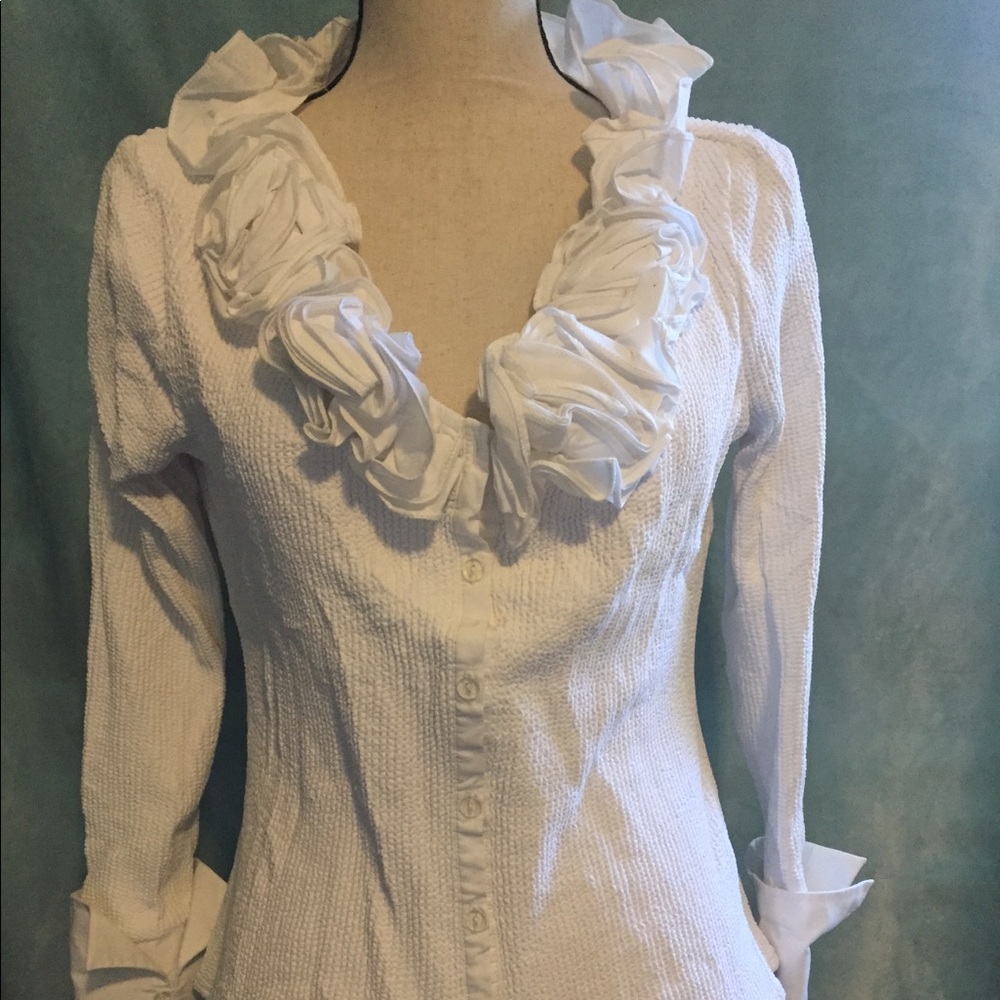 Difference Paris White Stretch Blouse